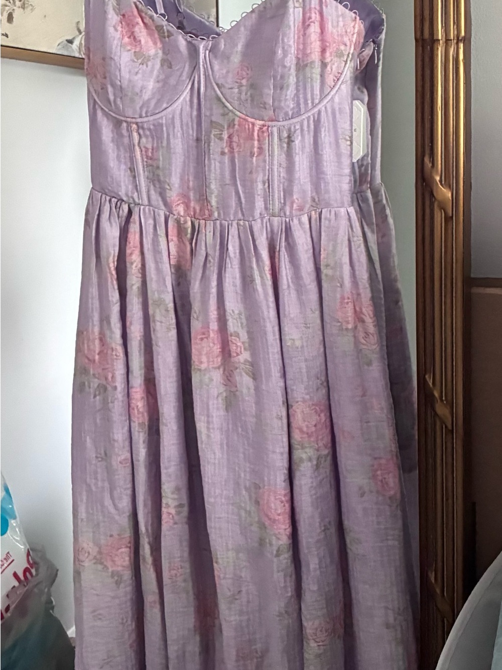 Altar'd State Lilac Floral Midi Dress - Picture 5 of 6